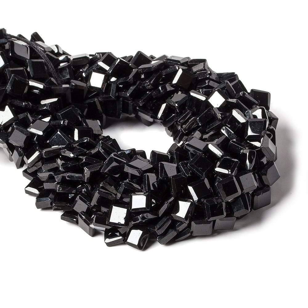 5.5mm Black Spinel bezel faceted diamond beads 13 inch 45 pieces - Beadsofcambay.com