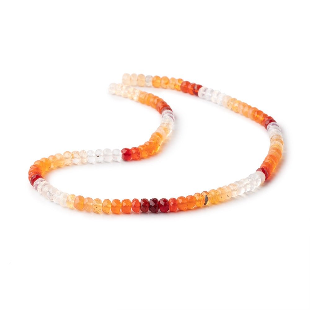 5.5mm Fire Opal Faceted Rondelle Beads 16 inch 115 pieces - Beadsofcambay.com