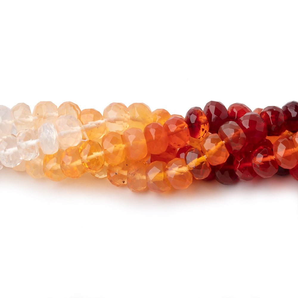 5.5mm Fire Opal Faceted Rondelle Beads 16 inch 115 pieces - Beadsofcambay.com