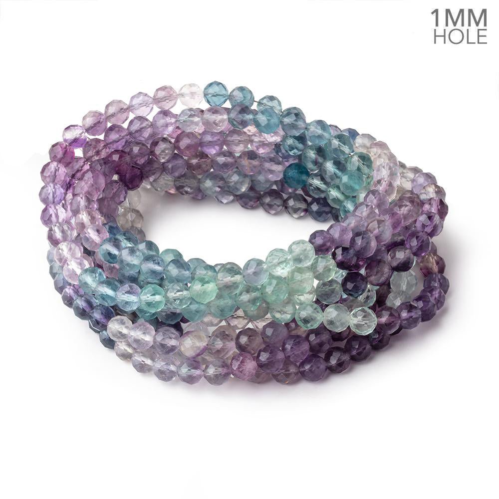 5.5mm Fluorite Faceted Round Beads 16 inch 75 pieces 1mm hole