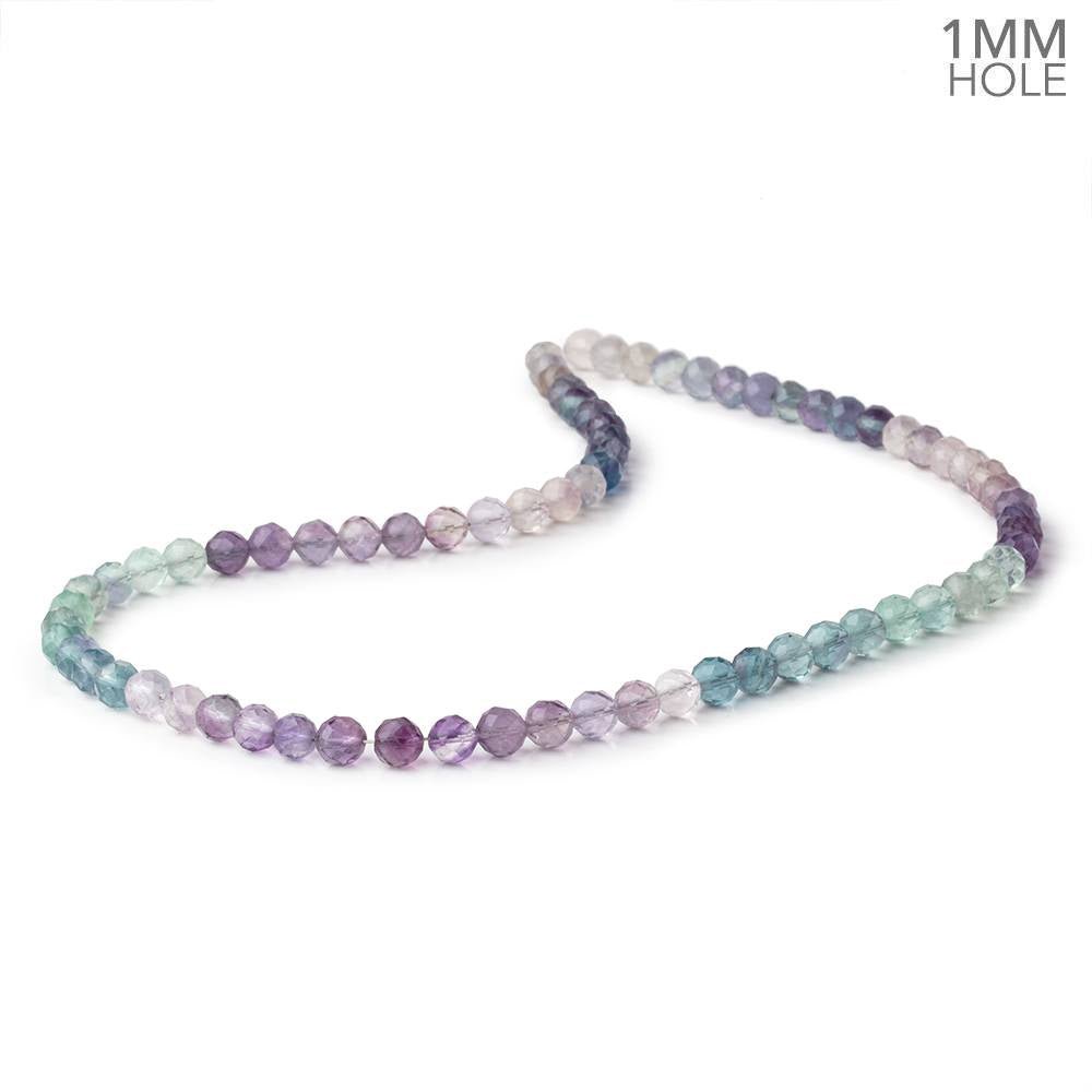 5.5mm Fluorite Faceted Round Beads 16 inch 75 pieces 1mm hole - Beadsofcambay.com