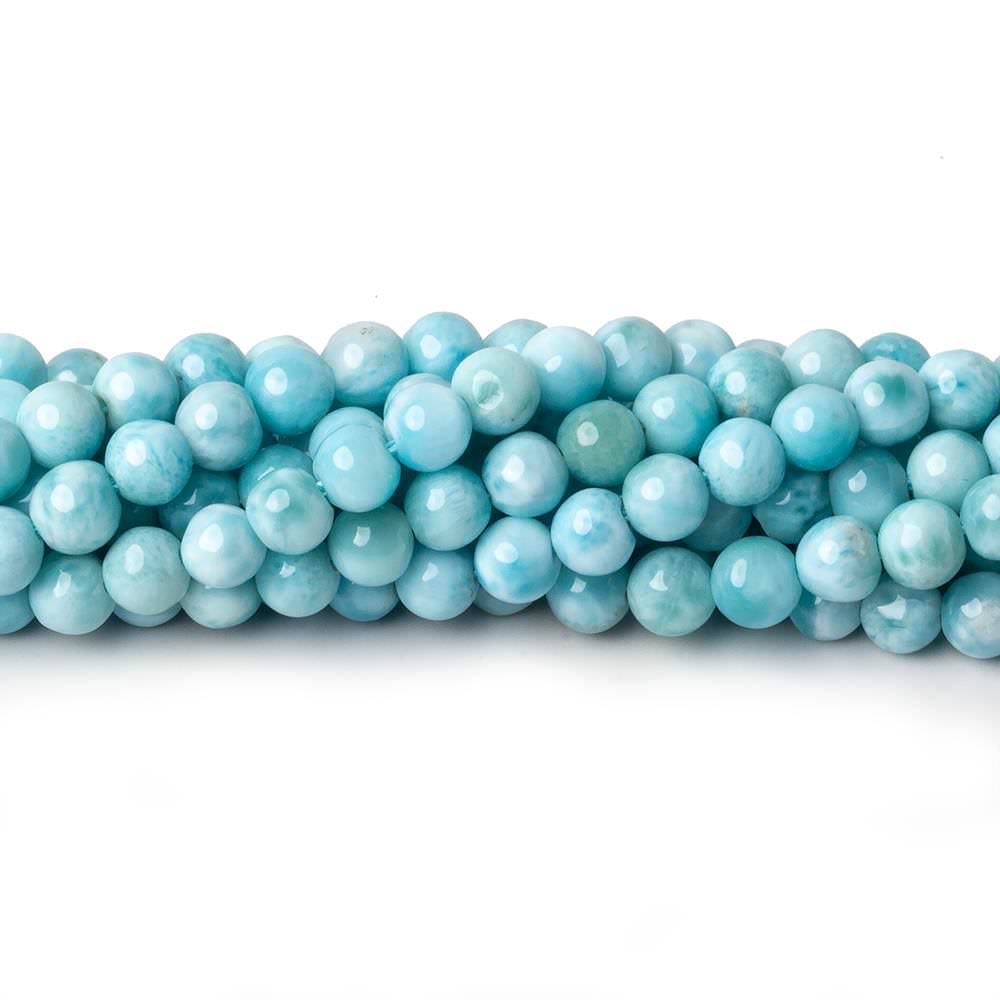 5.5mm Larimar plain rounds 15.5 inch 80 beads - Beadsofcambay.com