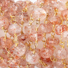 5.5mm Lepidocrocite Faceted Rondelles on Vermeil Chain - Beadsofcambay.com