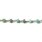 5.5mm Matte Chrysoprase rondelle Black Gold Chain by the foot 31 pieces - Beadsofcambay.com