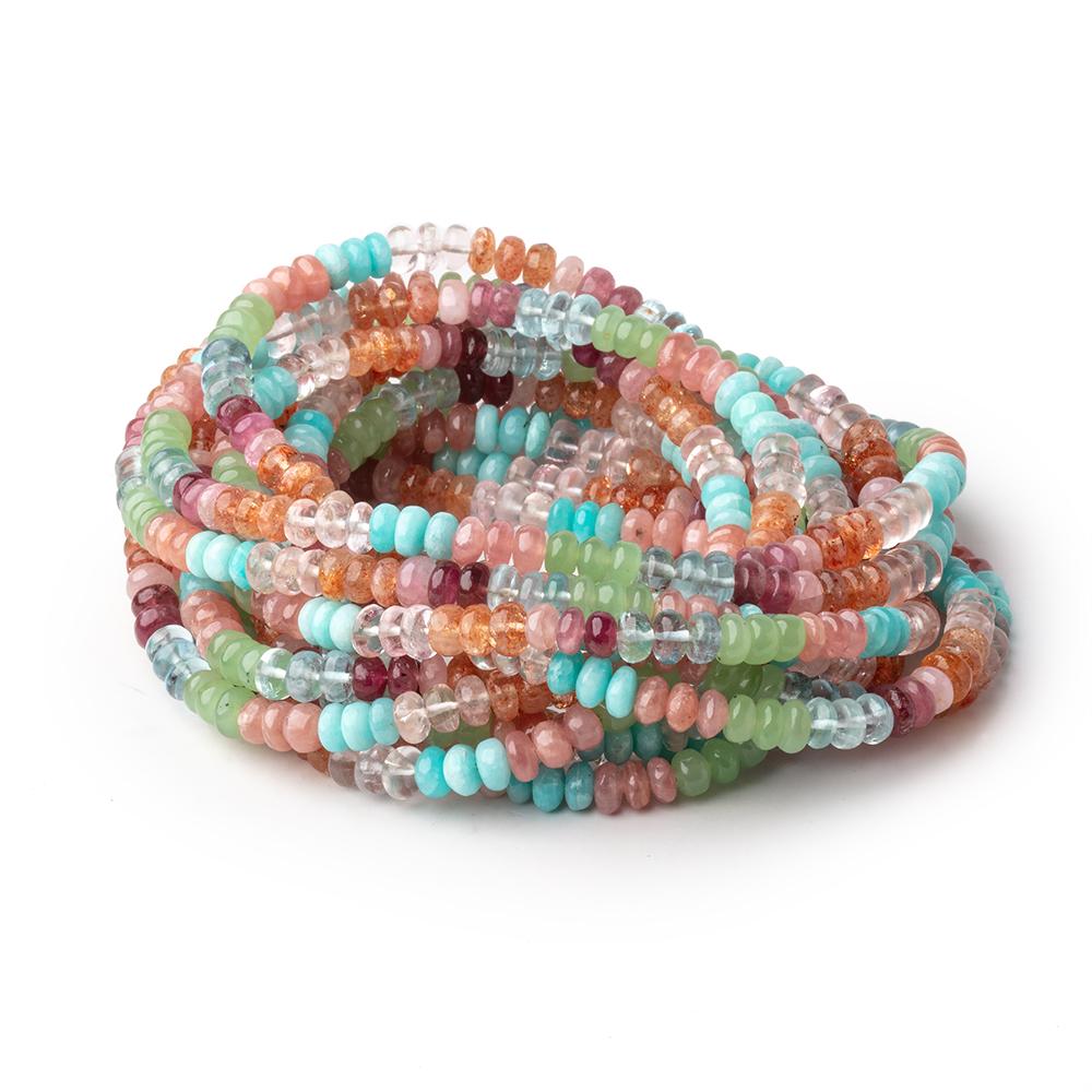 5.5mm Multi Gemstone Plain Rondelle Beads 36 inch 280 pieces AA - Beadsofcambay.com