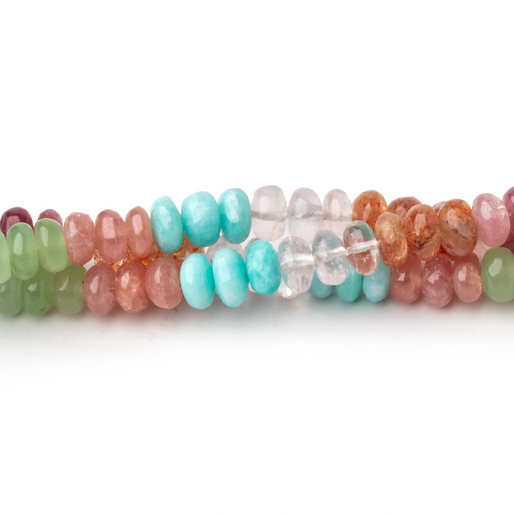 5.5mm Multi Gemstone Plain Rondelle Beads 36 inch 280 pieces AA - Beadsofcambay.com