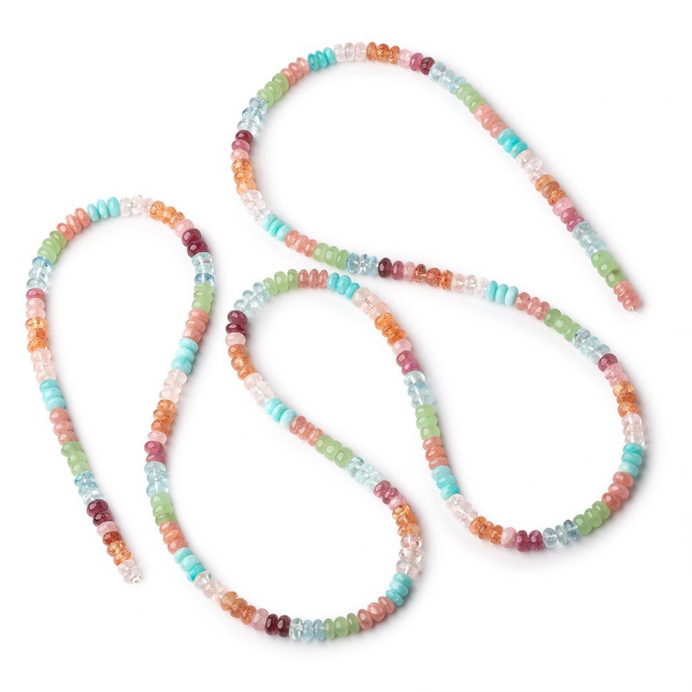 5.5mm Multi Gemstone Plain Rondelle Beads 36 inch 280 pieces AA - Beadsofcambay.com