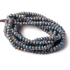 5.5mm Mystic Ferrous Blue Quartz faceted rondelle beads 16 inch 98 pieces - Beadsofcambay.com