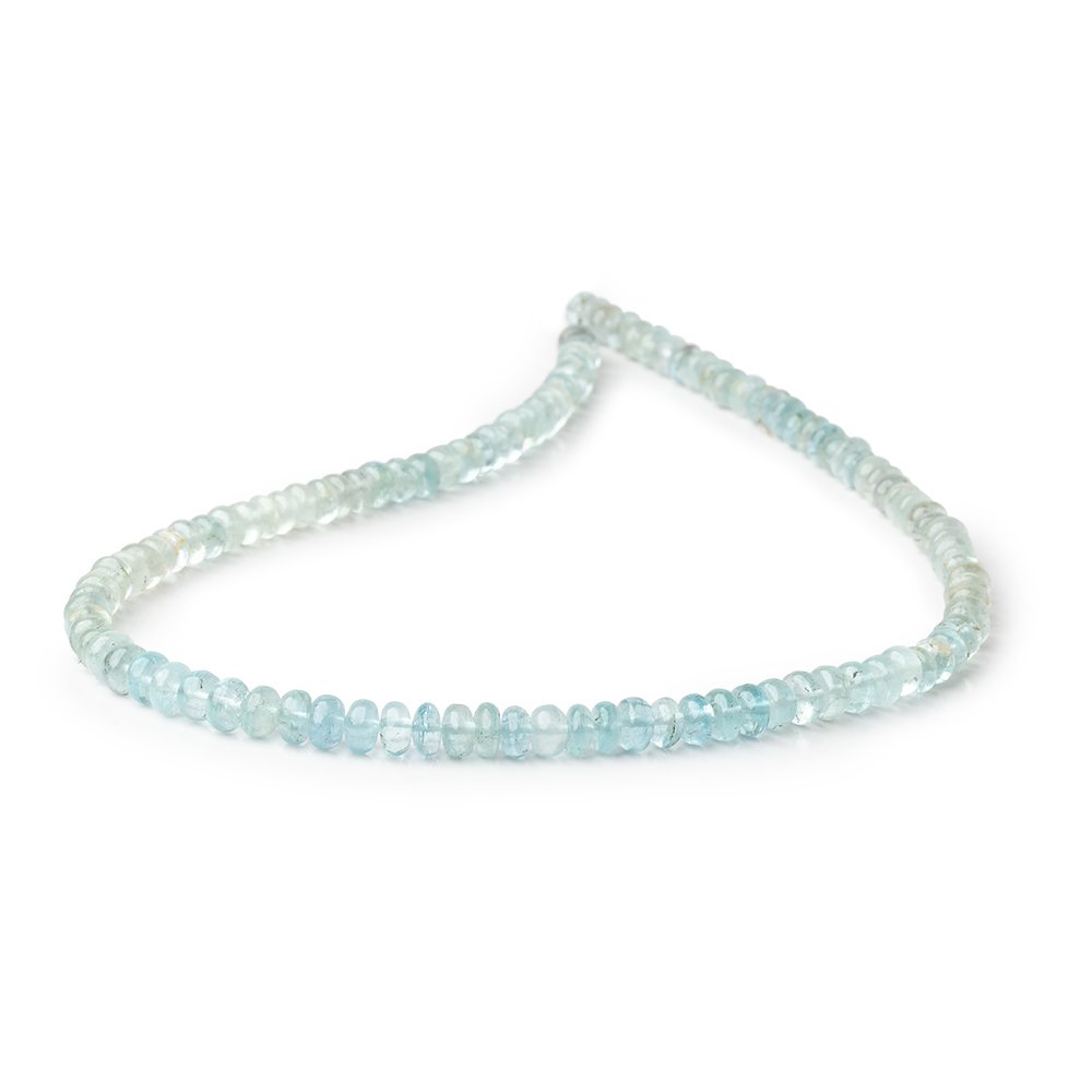 5.5mm Shaded Aquamarine Plain Rondelle Beads 13.75 inch 108 pieces - Beadsofcambay.com