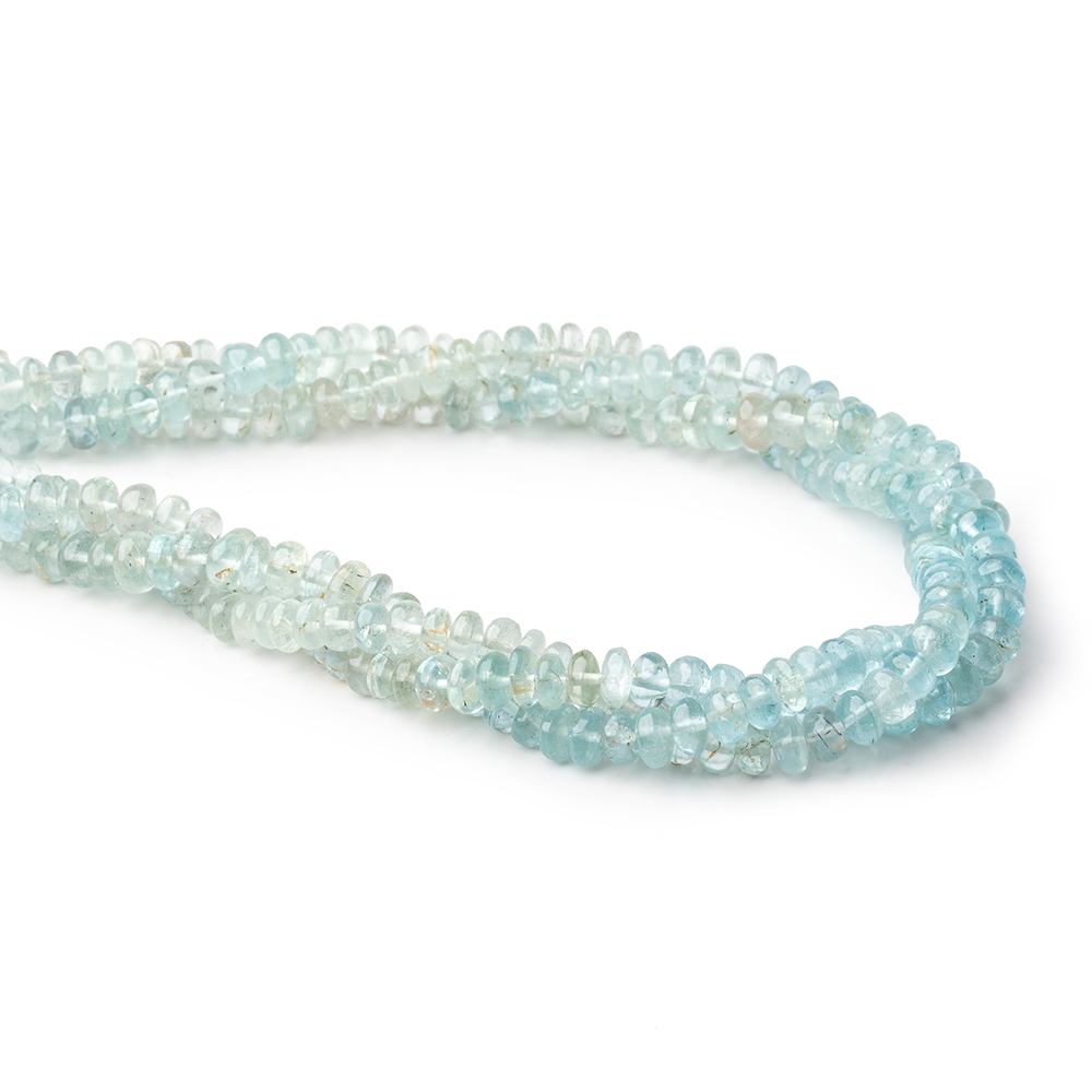 5.5mm Shaded Aquamarine Plain Rondelle Beads 13.75 inch 108 pieces - Beadsofcambay.com
