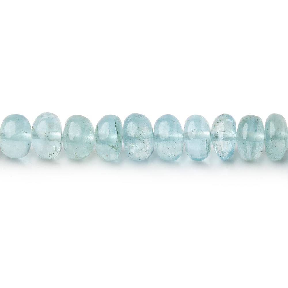 5.5mm Shaded Aquamarine Plain Rondelle Beads 13.75 inch 108 pieces - Beadsofcambay.com