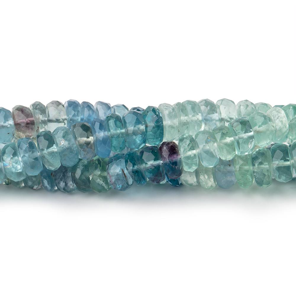 5.5mm Shaded Fluorite Faceted Rondelle Beads 13 inch 126 pieces - Beadsofcambay.com
