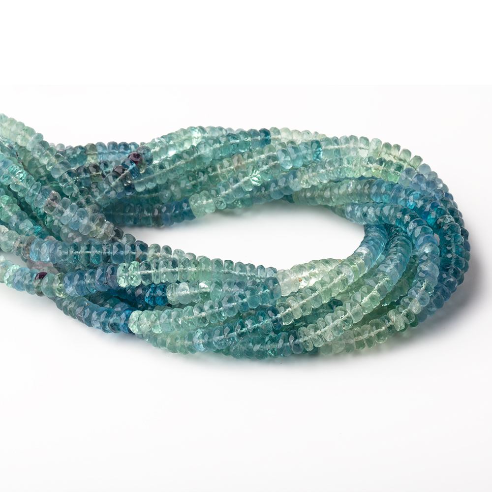 5.5mm Shaded Fluorite Faceted Rondelle Beads 13 inch 126 pieces - Beadsofcambay.com