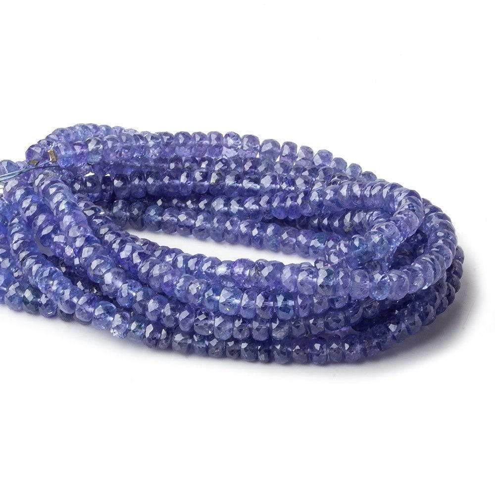 5.5mm Tanzanite Faceted Rondelle Beads 16 inch 125 pieces AA Grade - Beadsofcambay.com