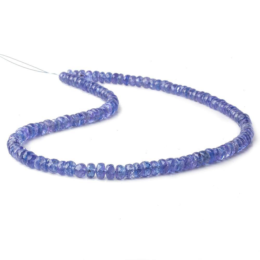 5.5mm Tanzanite Faceted Rondelle Beads 16 inch 125 pieces AA Grade - Beadsofcambay.com