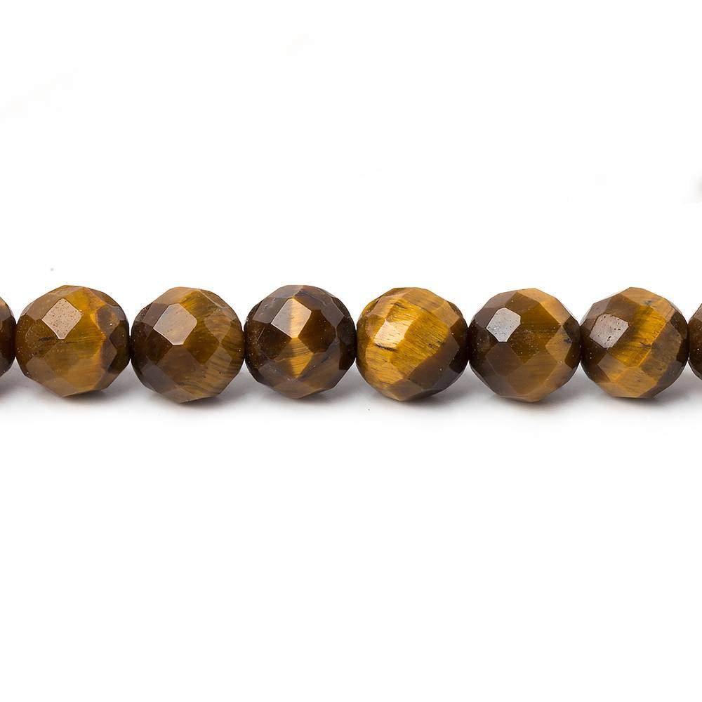 5.5mm Tiger's Eye Faceted Round Beads 14 inch 65 pieces - Beadsofcambay.com