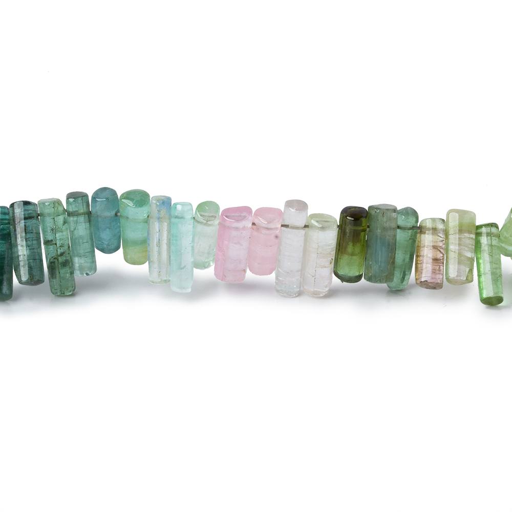 5.5x3.5-13x2.5mm Afghani Multi Color Tourmaline top drilled plain Crystals 18 inch 162 pcs - Beadsofcambay.com