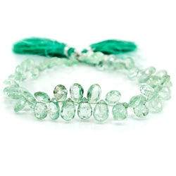 5.5x4-8x5mm Emerald Faceted Pear Beads 8 inch 70 pieces AA - Beadsofcambay.com