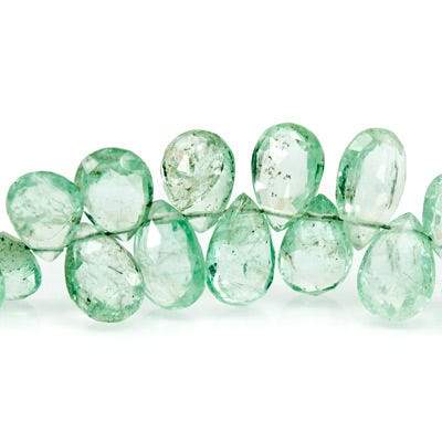 5.5x4-8x5mm Emerald Faceted Pear Beads 8 inch 70 pieces AA - Beadsofcambay.com