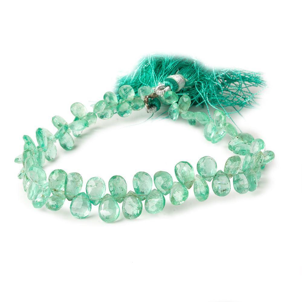 5.5x4-8x5mm Emerald Faceted Pear Beads 8 inch 70 pieces AA - Beadsofcambay.com