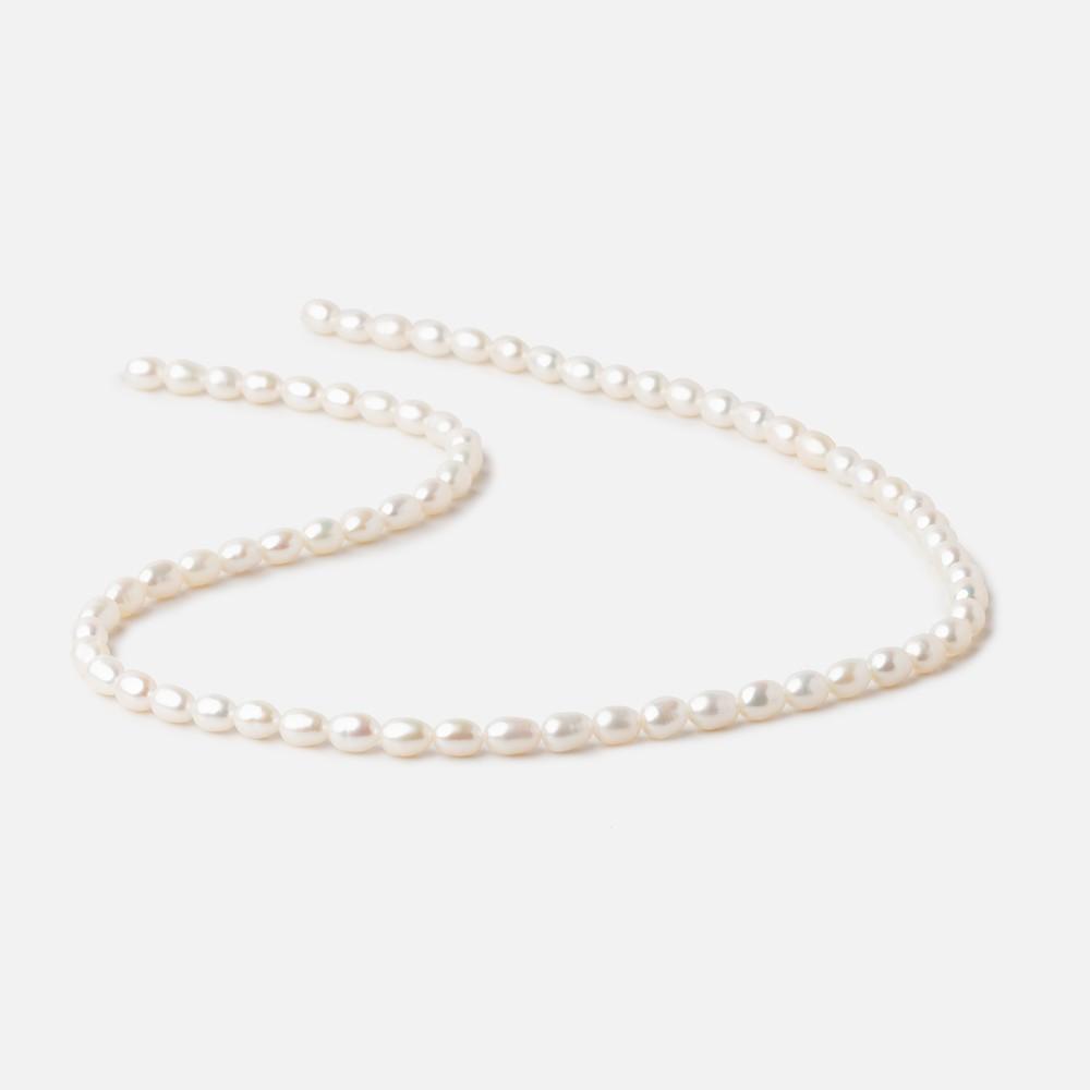 5.5x4mm Off White Oval Freshwater Pearl Beads 15.5 inch 69 pieces - Beadsofcambay.com