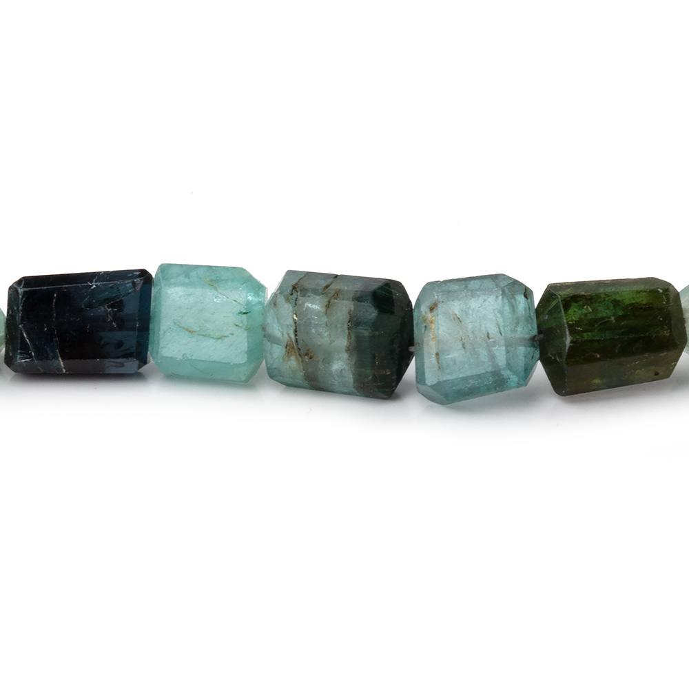 5.5x5-12x6mm Indicolite Tourmaline Faceted Rectangles 16 inch 57 Beads - Beadsofcambay.com