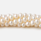 5.5x5-6x4.5mm Off White side drilled Oval freshwater pearls 15 inch 78 pieces A - Beadsofcambay.com