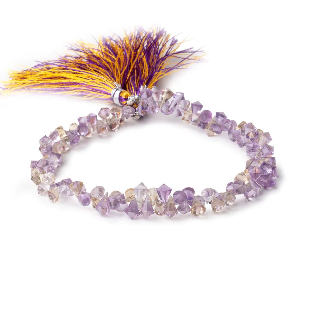 5.5x5-8.5x5mm Ametrine top drilled faceted pendulum beads 8.5 inch 110 pieces - Beadsofcambay.com