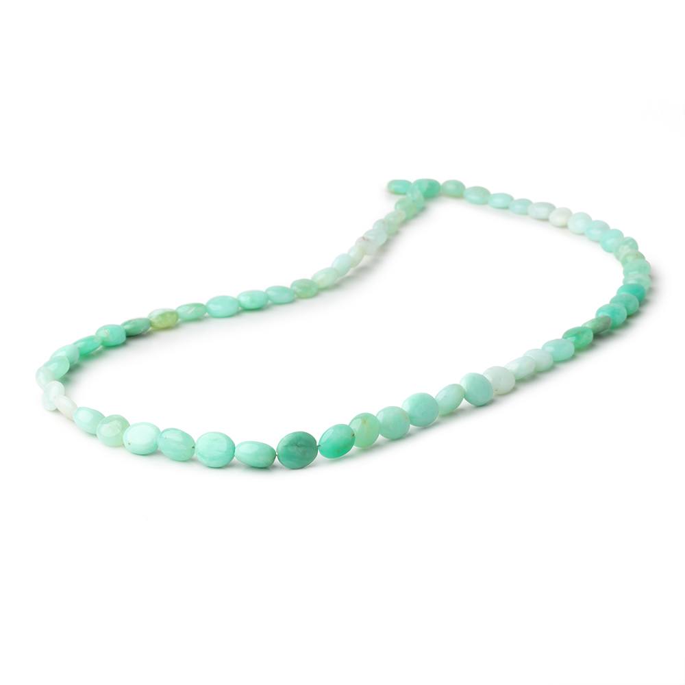 5.5x5-8x7mm Tanzanian Green Opal Plain Oval Beads 17.5 inch 62 pieces - Beadsofcambay.com