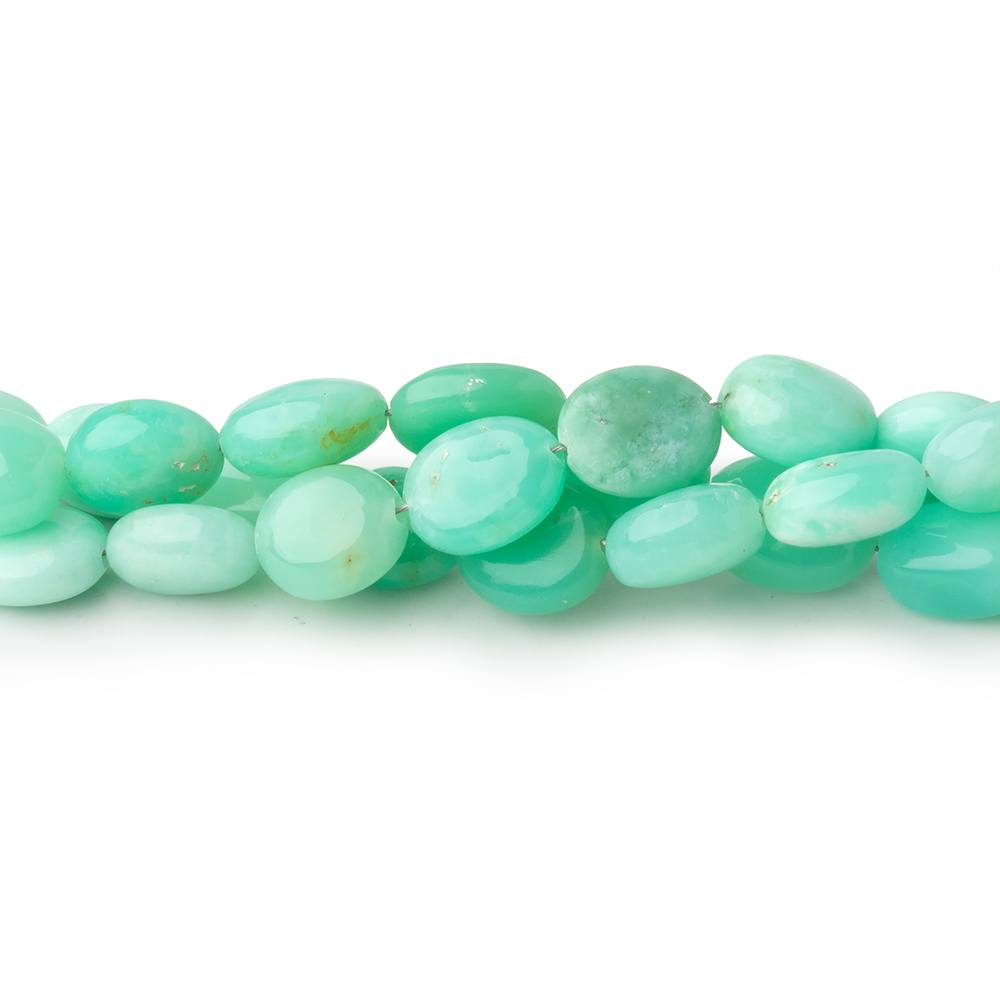 5.5x5-8x7mm Tanzanian Green Opal Plain Oval Beads 17.5 inch 62 pieces - Beadsofcambay.com