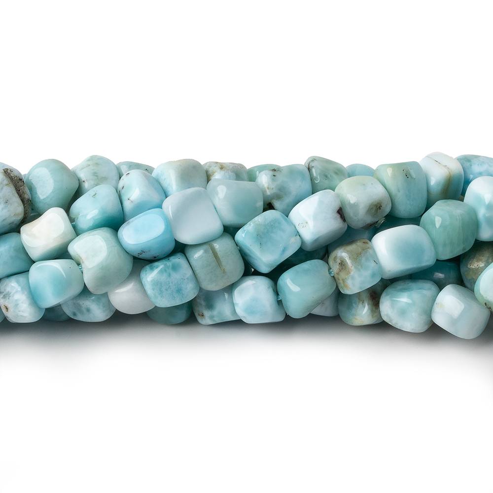 5.5x5.5-6x6mm Larimar plain cubed nuggets 15.5 inch 65 beads - Beadsofcambay.com