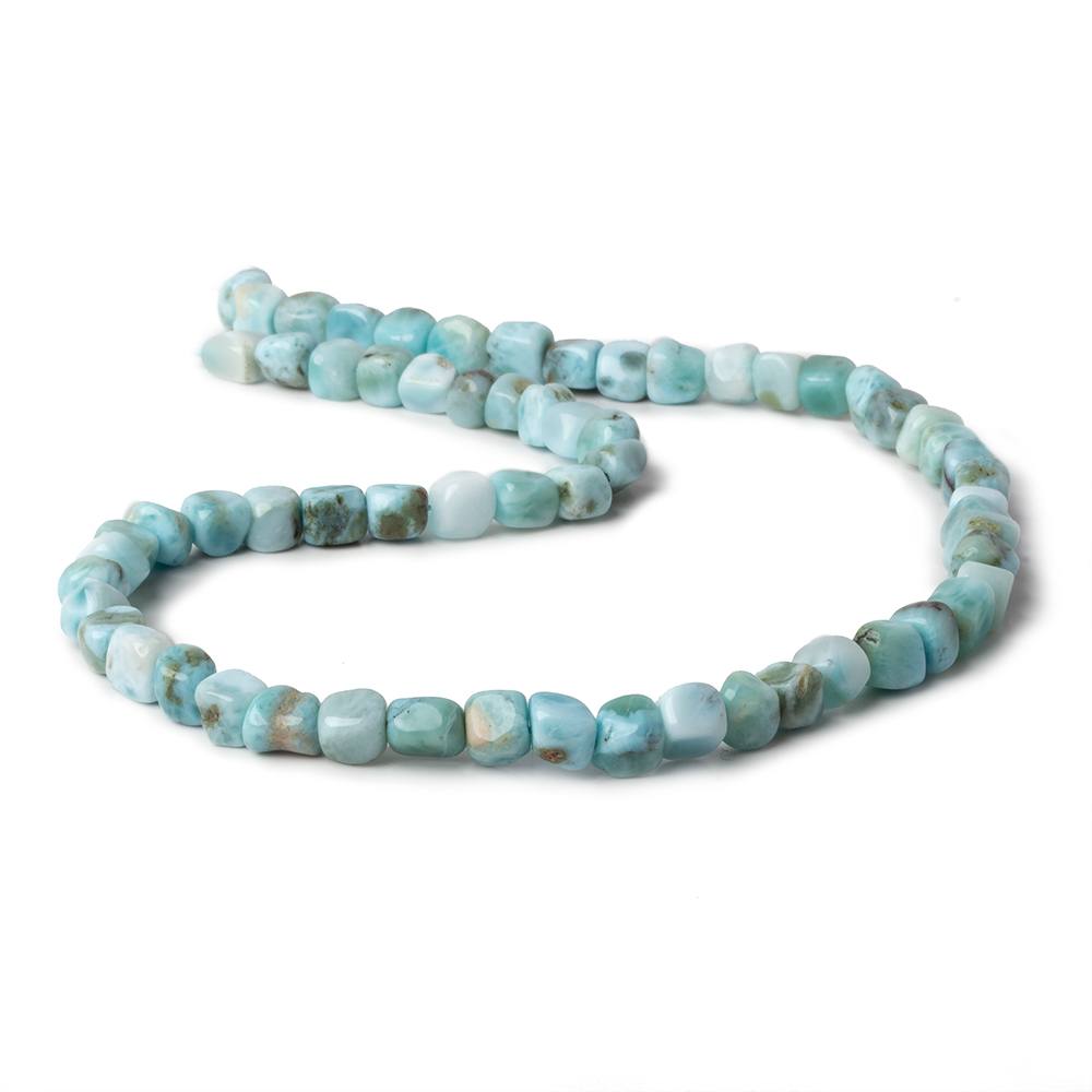 5.5x5.5-6x6mm Larimar plain cubed nuggets 15.5 inch 65 beads - Beadsofcambay.com