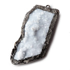 57x30mm Black Gold Leafed Gray Drusy Freeform Pendant 1 piece - Beadsofcambay.com