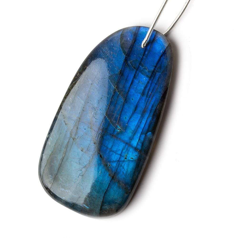 57x30x8mm Neon Blue Labradorite fancy shape focal bead 1 piece AAA - Beadsofcambay.com