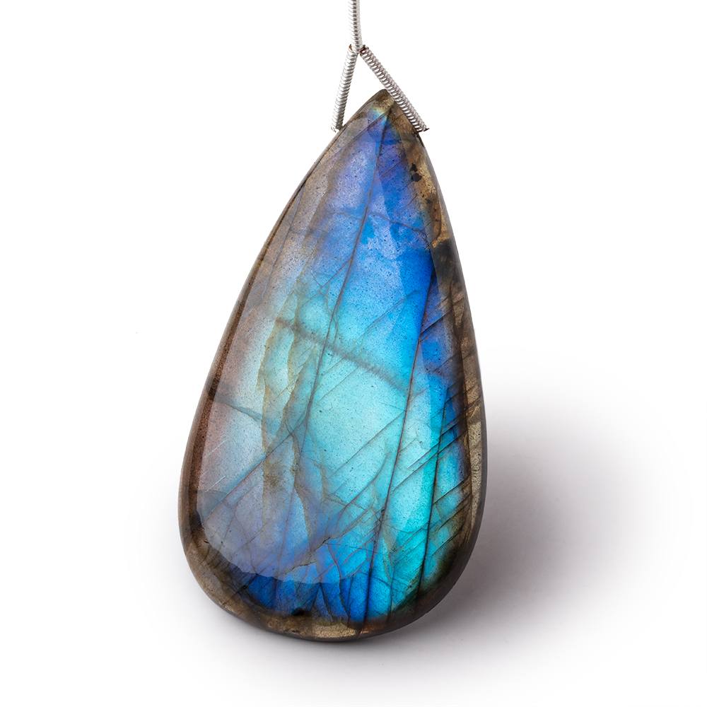 58x32x8mm Labradorite Plain Pear Pendant 1 AAA Focal - Beadsofcambay.com