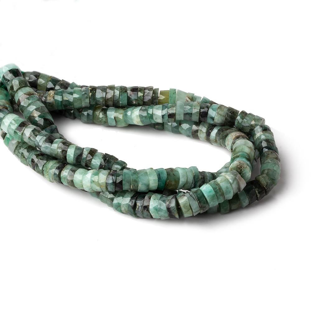 5mm - 6mm Brazilian Emerald Faceted Heshi Beads 8 inch 85 pieces - Beadsofcambay.com