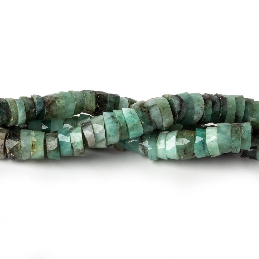 5mm - 6mm Brazilian Emerald Faceted Heshi Beads 8 inch 85 pieces - Beadsofcambay.com