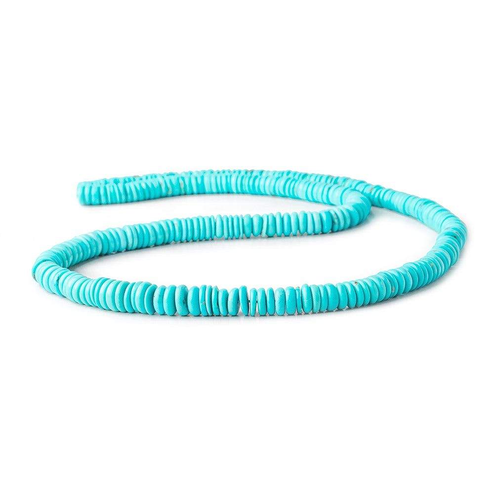5mm - 7mm Turquoise Plain Heshi Beads 18.5 inch 285 pieces - Beadsofcambay.com