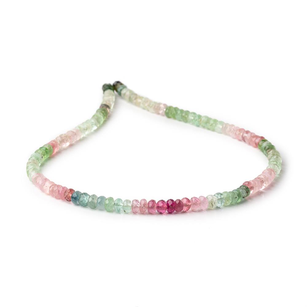 5mm Afghani Tourmaline Faceted Rondelle Beads 14 inch 109 pieces A - Beadsofcambay.com
