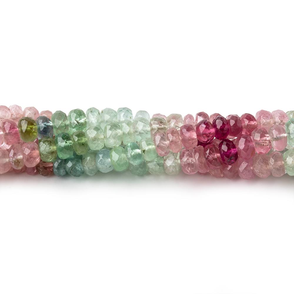 Beadsofcambay 5mm Afghani Tourmaline Faceted Rondelle Beads 14 inch 109 pieces A