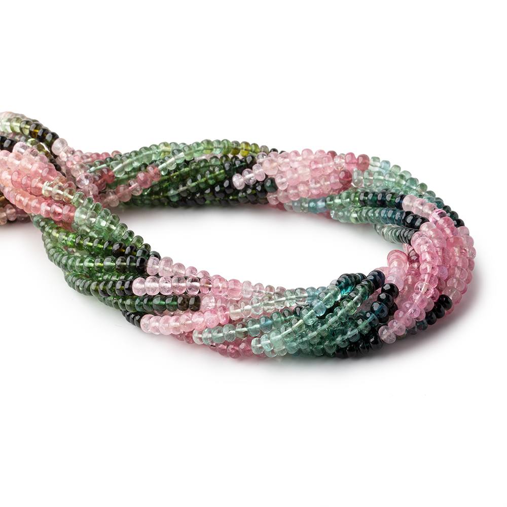 5mm Afghani Tourmaline Plain Rondelle Beads 18 inch 142 pieces AAA - Beadsofcambay.com
