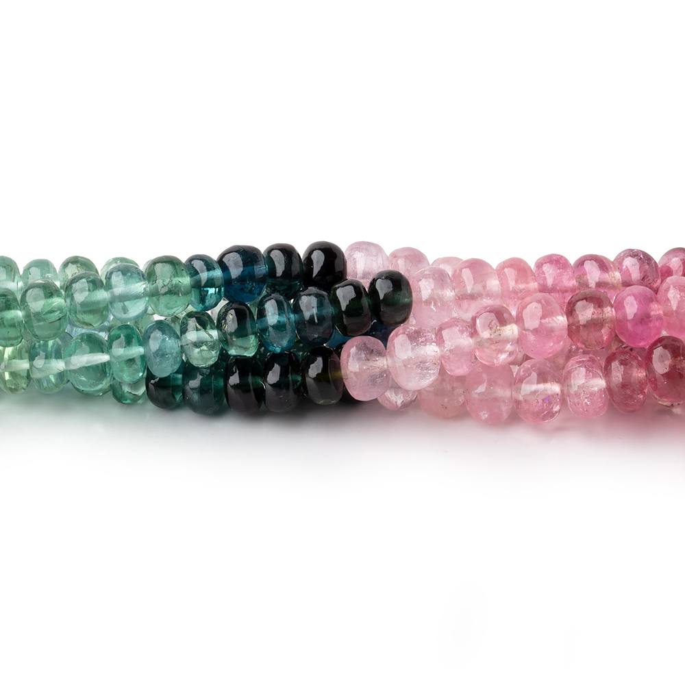 5mm Afghani Tourmaline Plain Rondelle Beads 18 inch 142 pieces AAA - Beadsofcambay.com