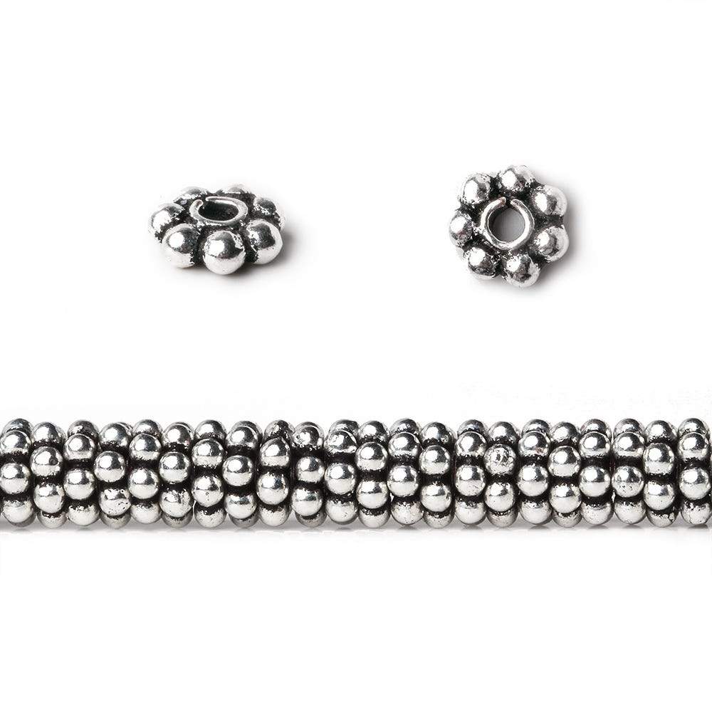 5mm Antiqued Sterling Silver Plated Copper Spacer 8 inch 136 pcs - Beadsofcambay.com