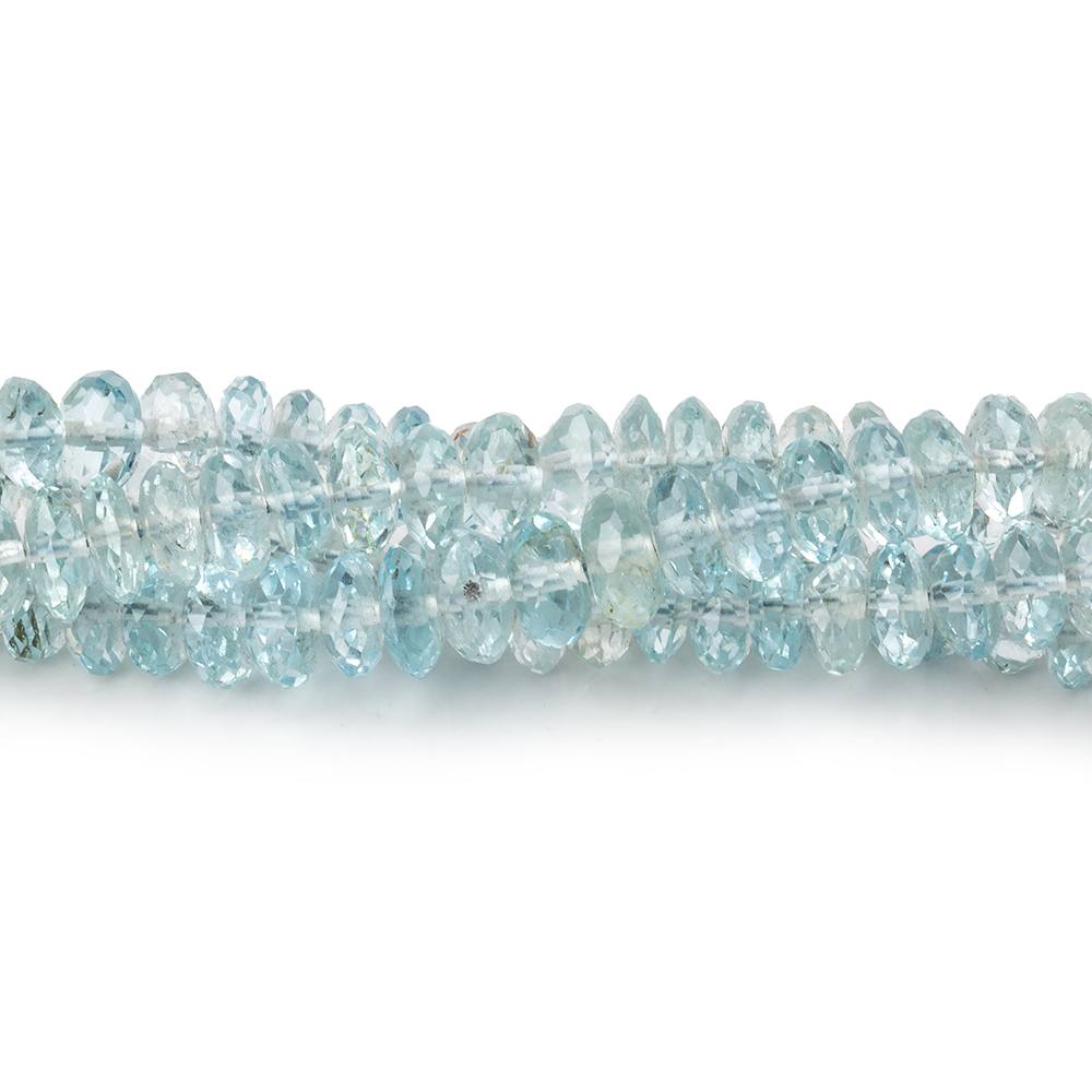 5mm Aquamarine Faceted Rondelle Beads 9 inch 95 pieces AA - Beadsofcambay.com