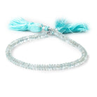 5mm Aquamarine Faceted Rondelle Beads 9 inch 95 pieces AA - Beadsofcambay.com