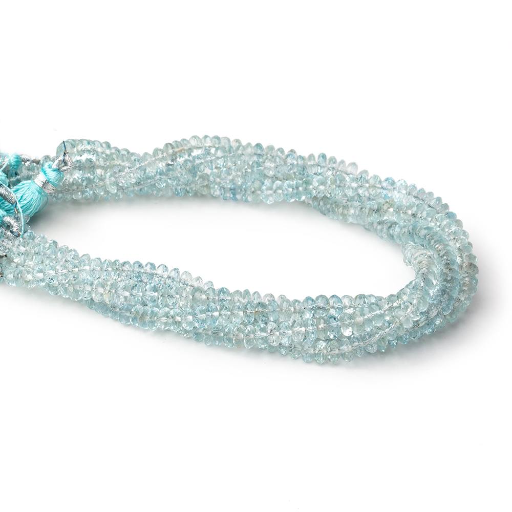 5mm Aquamarine Faceted Rondelle Beads 9 inch 95 pieces AA - Beadsofcambay.com