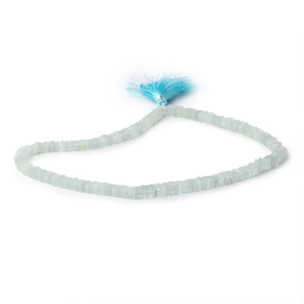 5mm Aquamarine Plain Square Heshi Beads 16 inch 318 pieces - Beadsofcambay.com