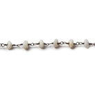 5mm Australian Opal plain rondelle Black Gold plated Chain by the foot 37 pcs - Beadsofcambay.com