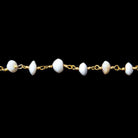 5mm Australian Opal plain rondelle Gold plated Chain by the foot 33 pieces - Beadsofcambay.com