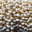5mm Australian Opal plain rondelle Gold plated Chain by the foot 33 pieces - Beadsofcambay.com
